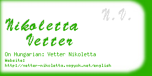 nikoletta vetter business card
